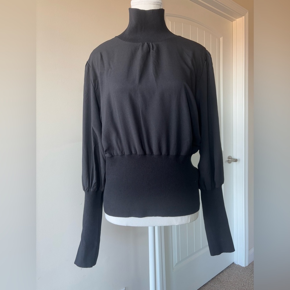 French Connection Black High Neck Blouse - Picture 4 of 10